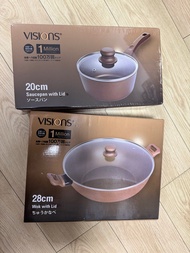 康寧28cm炒鍋+ 20 cm湯鍋