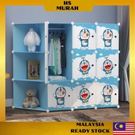 Doraemon 9 Cube Kid Wardrobe Kids Clothes Cabinet Rack Almari Gantung Baju Budak Rak Pakaian Kanak Kabinet Mainan Buku