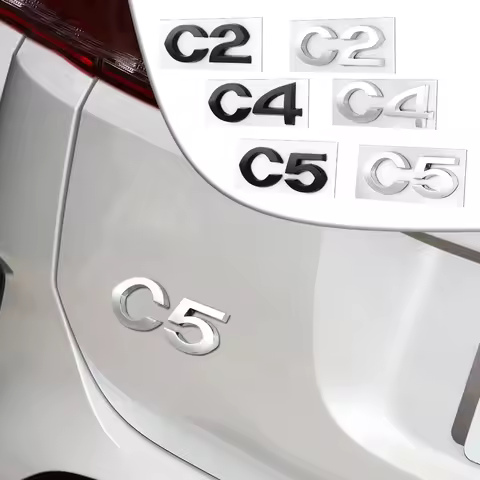 1pc 3D ABS C2 C4 C5 Car Logo Sticker Car Rear Trunk Boot Emblem Sticker Decal For Citroen C2 C4 C5 C