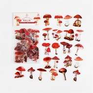 40PCS/Bag Mushroom Album Scrapbooking DIY Label Diary PVC Sticker Daisy Journal Plant Decorative Nature Flower