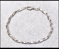 4°C 🇯🇵 Sterling Silver Twist Wave Design Bracelet, Ginza Tokyo Japan 日本東京銀座 4度 純銀波浪扭紋鏈條手鏈 絕版罕有 立體感強 