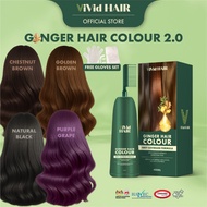【GINGER HAIR COLOUR】Tutup Uban Hair Dye Telus Air Organic Color Wash Shampoo Sah Solat Cover Grey Fa