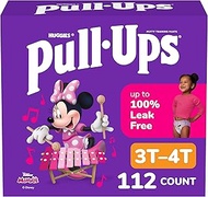 Pull-Ups Girls' Potty Training Pants Training Underwear Size 5, 3T-4T, 112 Ct, One Month Supply