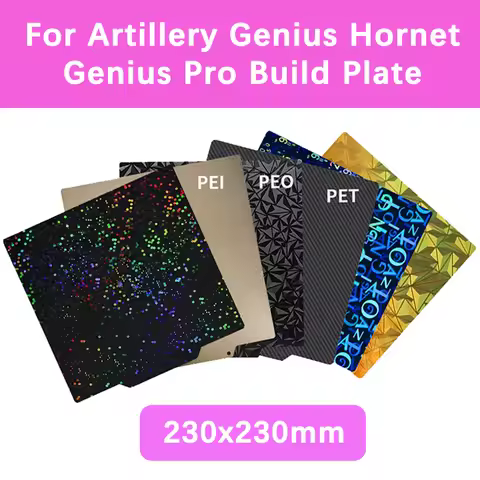 230x230mm Build Plate For Artillery Hornet Genius Pro PEI Sheet PET PEO PEY Double Sided Spring Stee