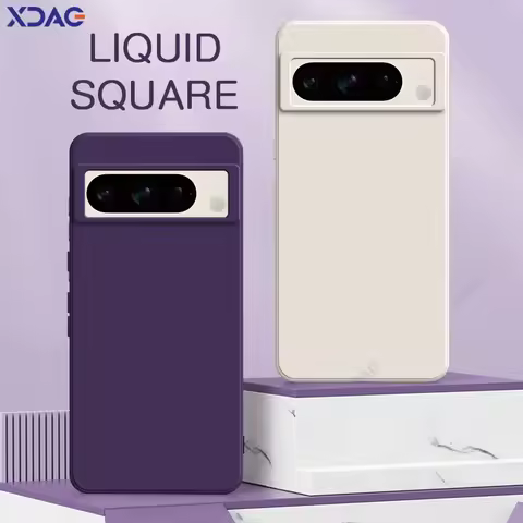 Square Liquid Silicone Phone Case for Google Pixel 8 Pro 8A 5G Google8Pro Google8A Pixel8Pro Pixel8A