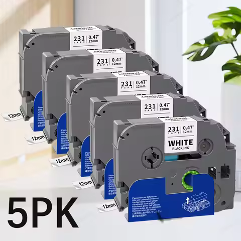 2pcs/5pcs TZe231 Compatible for Brother Label Tape TZe-231 tze131 431 631 12mm TZe Tape for Brother 