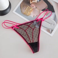 Bowknot ลูกไม้เซ็กซี่สาวกางเกงผู้หญิงกางเกงจุดไม่มีรอยต่อ G String โปร่งใสชุดชั้นในต่ําเอวหญิงชุดชั้