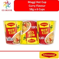 Maggi Hot Cup Instant Noddle Curry Flavour 58g x 6 Cups