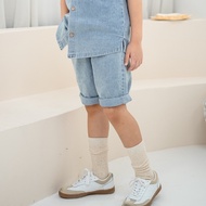 Lebear Elastic Waist Denim Shorts