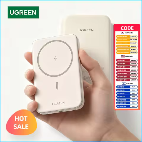 UGREEN Power Bank 10000mAh Magnetic Slim Portable Charger External Battery Pack for iPhone Samsung