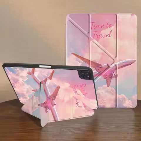 Aircraft Pink Tablet Case For iPad Air 4 5 M3 M2 1 2 M4 11inch Pro 11th 10th 9th 8th 7th 12.9inch Mi