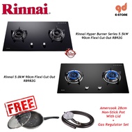 Rinnai RB982G 4.5kW / RB92G 5.5Kw Hyper Burner 90cm 2 Burner Gas Hob Flexible Cut-out