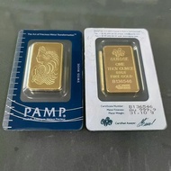 1 Oz Pamp Gold Bars Silver Bar PAMP Suisse Lady Fortuna Veriscan Carbon Neutral Replica Brass Core