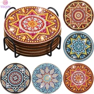 TEQIN Pack Of 5 Diamond Art Coasters Kit For Beginners Mandala DIY Art Coasters With Diamonds And Mo