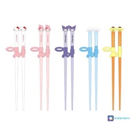 [BraveSundu] Kuromi Children's Tableware Chopsticks Box Baby Complementary Chopsticks New