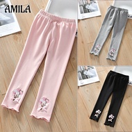 AMILA กางเกง สำหรับสาวๆแคชเมียร์อบอุ่น Leggings เด็ก Leggings นุ่มสบาย