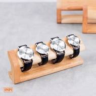 INPI HOUSE Watch Holder, Display - Watch Display Stand - 4 Slot Capacity - Mahogany Wood
