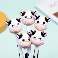 Acfun 4pcs Cute Milk Cow Pen Retractable Gel Ink Pens 0.5mm Black Ink Pens Ballpoint Pen Kawaii Milk