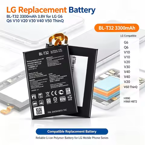 BL-44E1F BL-45B1F BL-T32 BL-T33 BL-T34 BL-T37 BL-T42 Mobile Phone Battery For LG G6 Q6 V10 V20 V30 V