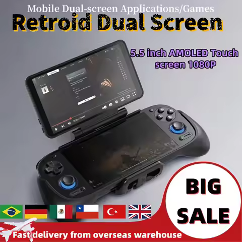 Retroid Dual Screen For Retroid Pocket 5 RP4Pro/RP Mini/RP MiniV2/RP5 Add-on Expand 5.5Inch AMOLED S