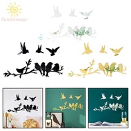 【SUNAGE】D Bird Ornament Self Adhesive Mirror Wall Sticker Acrylic Mirror Sticker【HOT Fashion】