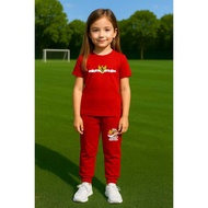 MERAH Girls' T-shirt and Jogger Set for the Republic of Indonesia 80, August 17th Suit, Red and Whit