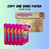 [1 BOX] COPY ONE & HARD COPY 70GSM White Copier Bond Paper  (Short | A5 | Long | A4)