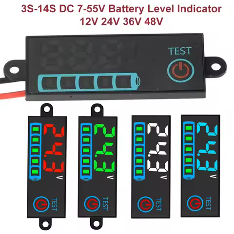 3S-14S Battery Level Indicator 12V 24V 36V 48V Acid/Lipo Lithium Battery Capacity Board Voltage Batt