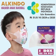 MASKER DUCKBILL ANAK 3PLY 1 BOX ISI 50 PCS ALKINDO MASKER MEDIS POLOS