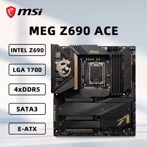 MSI MEG Z690 ACE Motherboard Support i9-14900KF i7-12700K i5-12400F i3-12100F CPU DDR5 6666MHz USB-C