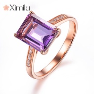 Natural Purple Zircon Rose Gold Ring Girls silver 925 original ring for women rings men korean jewelry cincin lelaki cincin perempuan couple cincin emas korea 戒指