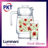LUMINARC  /  ARCOPAL 7PC  FRESH BLOOMS  WATER SET / DRINK SET / BEVERAGE SET / JAG AIR CORAK BUNGA /