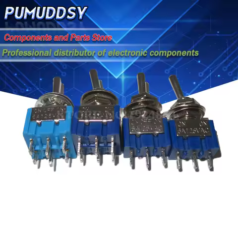 10PCS MTS-102 MTS-103 MTS-202 MTS-203 6A 125V Mini 3/6PIN ON-OFF/ON-OFF-ON Toggle Switches For Switc