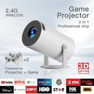 Projektor konsol permainan X10Plus HY300 Android 4K Android H713 projektor pintar 720P