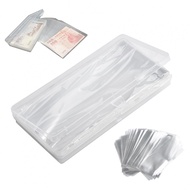 100X Paper Money Album Currency Banknote Clear Case Storage Collection Bag+Box J