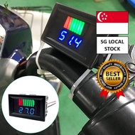 [SG FREE 🚚]Car Battery Charge Level Indicator 12V 24V 36V 48V 60V Capacity Meter Tester Blue Display