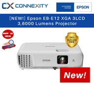 Epson EB-E12 XGA 3LCD Projector 3600 Lumens Projector Epson Projector Portable Office Projector XGA 