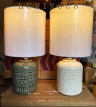 出口歐洲摩洛哥風格VINTAGE陶瓷藝術枱燈,藝術枱燈,裝飾枱燈,民族圖案陶瓷燈座,淺色布藝燈罩,光線柔和,放係邊,都能為您的家居增添溫馨.呎吋:19X19X36 CM E27燈膽