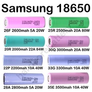 Samsung 18650 3.7V 20R 3500mAh 22A INR18650-20R 26F 28A 30Q 35E 33G 25R 22P Rechargable Li ion Lithi