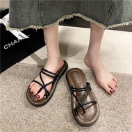 Dép kẹp nữ đi 2 kiểu quai da cao 3cm - form nhỏ lấy tăng lên 1 size