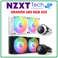 Genuine NZXT Kraken 280 RGB AIO Water Cooler – Black / White – Supports Intel / AMD