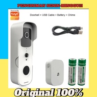 TUYA SMART HOME VIDEO DOORBELL WIFI OUTDOOR WIRELESS DOOR BELL - PUTIH