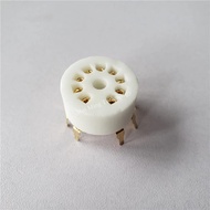 1pcs Ceramic tube socket GZC9-Y-3 GZC9-Y-3-G 9 pin gold plated electronic tube socket outlet for 12A