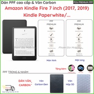 PPF & Skin Carbon Amazon Kindle Fire Paperwhite 4 5 6 7 10th 11th 12th 2024 clear, matte for screen 