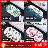 NARIO [ CLEAR STOCK ] 70x30cm Non-slip Suction Cup Hard Floor Mat Bathroom Carpet Home Office Doormat Alas Lantai