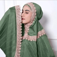 Mukena Dewasa Plisket Renda Mewah Bahan Silky Premium Travelling Jumbo terbaru 2023