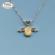 黃鑽系列 | 18K白金鑽石黃鑽之翼吊墜頸鏈