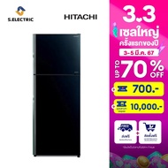 HITACHI ตู้เย็น 2 ประตู รุ่นRVGX400PF1 GBK สีดำ ความจุ14.4 คิว 407 ลิตร ชั้นวางกระจกนิรภัย ระบบ INVERTER [ติดตั้งฟรี] ดำ One