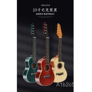 Ukulele kecil empat tali 23 inci daripada kayu mahoni dengan sudut yang dipotong, gitar kecil, gitar