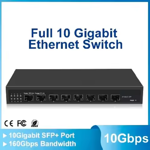 ZJ 8 * 10G SFP+ Switch Desktop Unmanaged Ethernet Network Switch